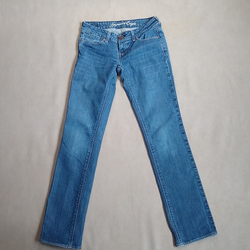 AE – American Eagle Women’s Jeans – 77 Straight – Blue – 0 Reg – Low Rise